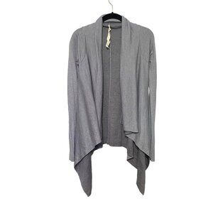 Lululemon Reflection Heather Gray Open Cardigan Wrap High Low Hem Women's Size 2